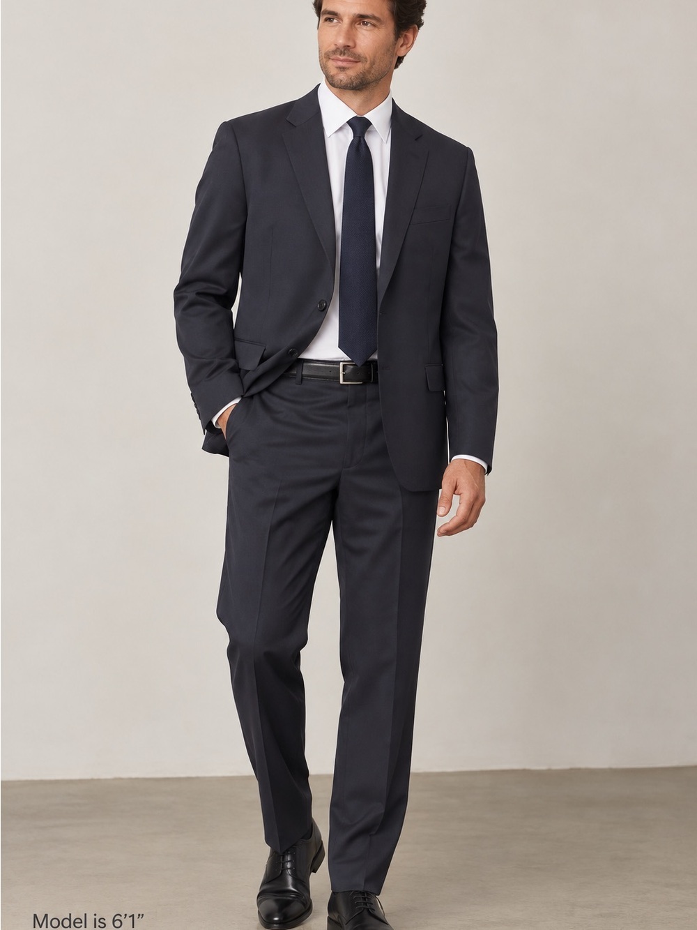 executive collection by tom james men’s navy blue 2 piece suit size 46r